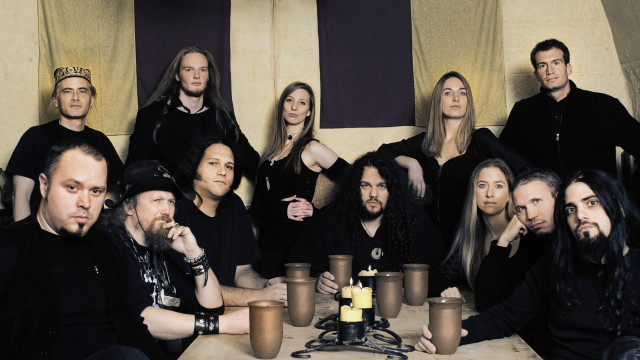 Group people table cups candles free wallpaper for desktop - medium preview image