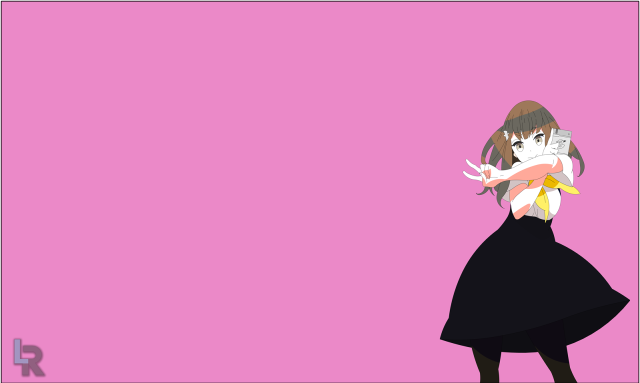 Woman blackdress cat pink background free wallpaper for desktop - medium preview image