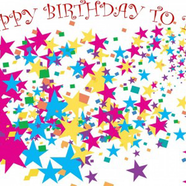 Birthday card stars confetti celebration free wallpaper for tablet - medium preview image