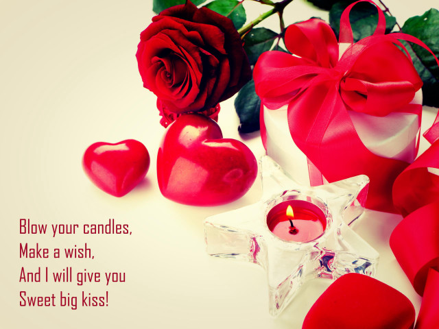 Red rose candle message blow free wallpaper for desktop - medium preview image