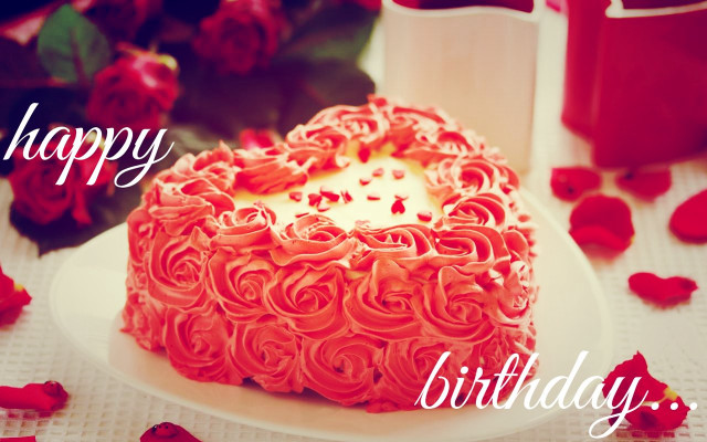 Heart shaped cake roses happy free wallpaper for desktop - medium preview image