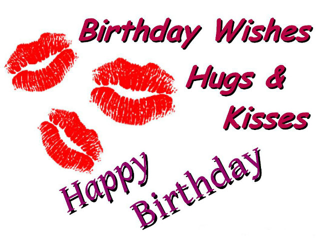 Birthday card lipstick kisses happy free wallpaper for desktop - medium preview image