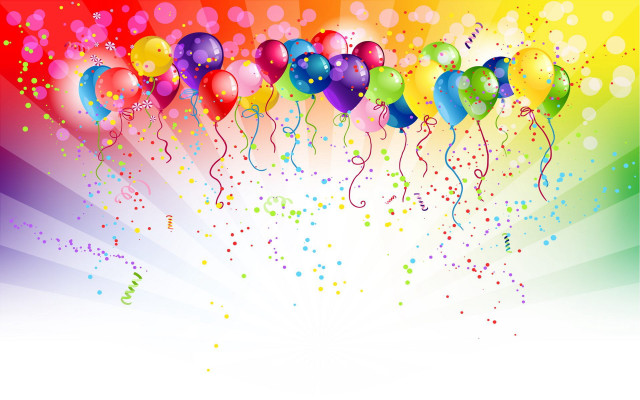 Balloons rainbow background white border #2 free wallpaper for desktop - medium preview image