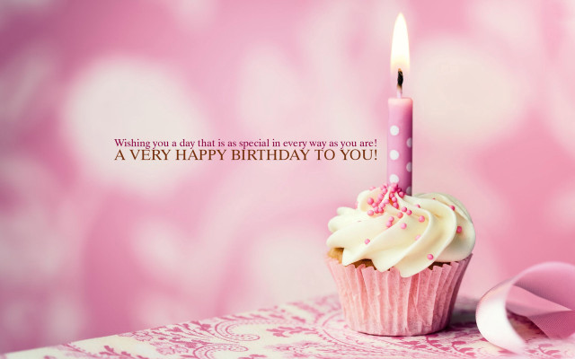 Cupcake candle pink ribbon message #2 free wallpaper for desktop - medium preview image