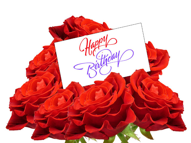 Red roses bouquet happy birthday free wallpaper for desktop - medium preview image