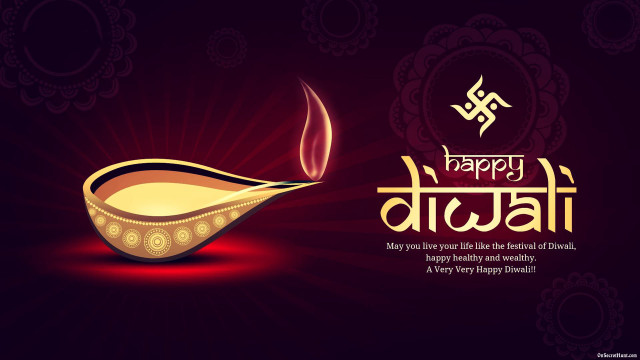 Happy diwali greeting card golden #2 free wallpaper for desktop - medium preview image