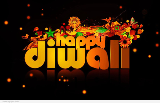 Diwali flower butterfly light effect free wallpaper for desktop - medium preview image