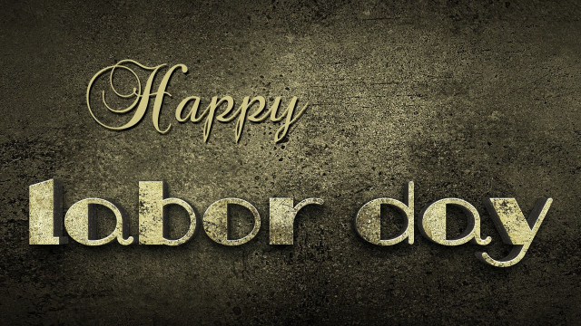 Happy labor day message dark free wallpaper for desktop - medium preview image