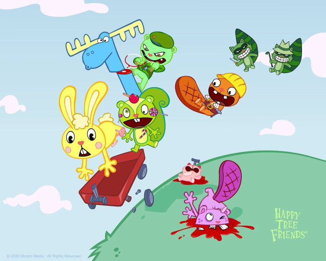 Cartoon animals flying happy birthday free wallpaper for desktop - medium preview image