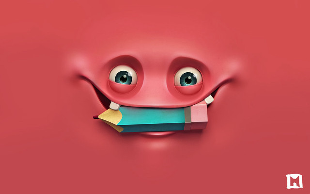 Red wall pencil book face free wallpaper for desktop - medium preview image