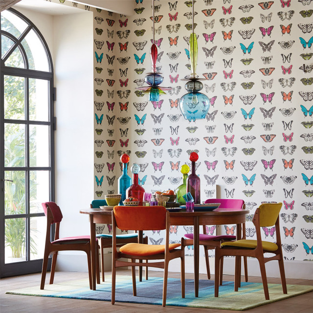 Dining room wallpaper colorful butterflies free wallpaper for tablet - medium preview image