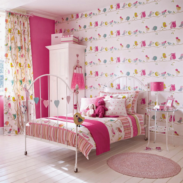 Pink bedroom white bed pink #3 free wallpaper for tablet - medium preview image