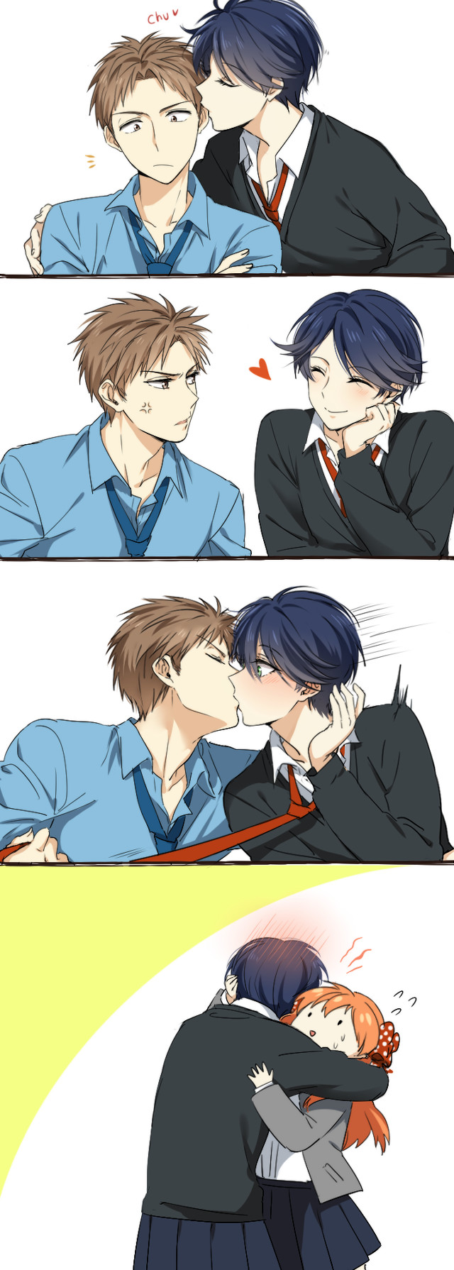 Couple kissing different positions same free wallpaper for mobile - medium preview image