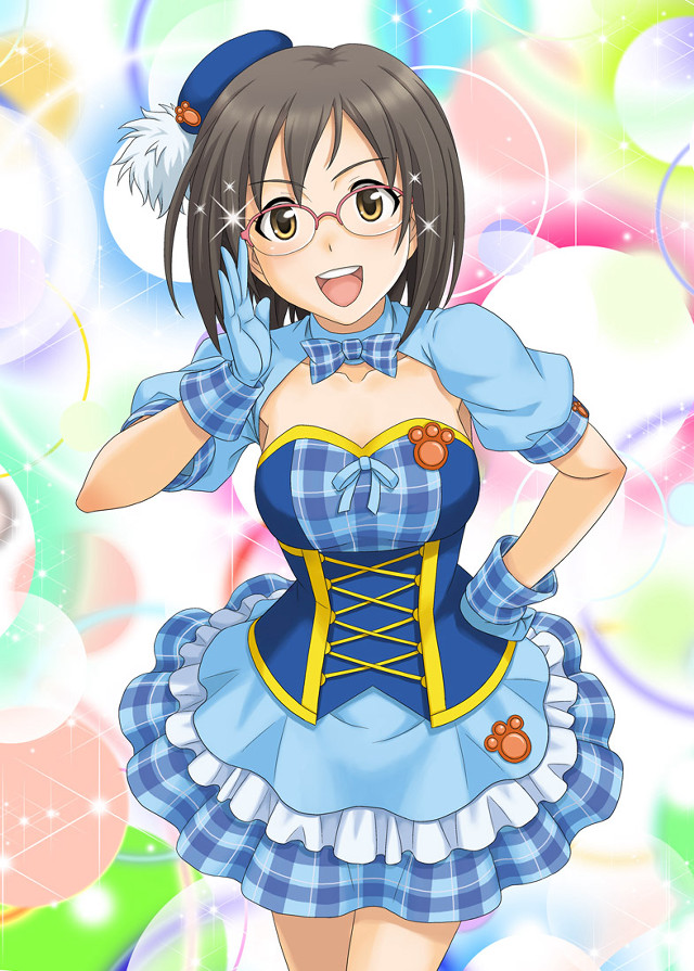 Woman blue dress hat glasses free wallpaper for mobile - medium preview image