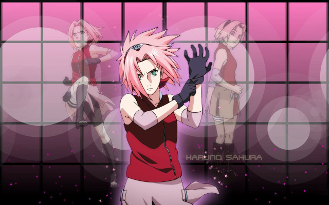 Pink hair gloves moon sakura free wallpaper for desktop - medium preview image
