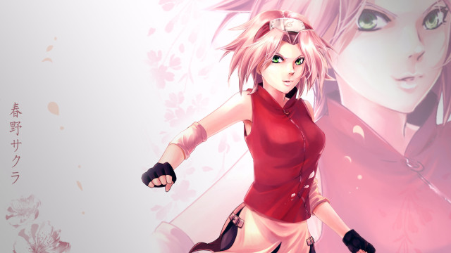 Pink haired girl red shirt free wallpaper for desktop - medium preview image
