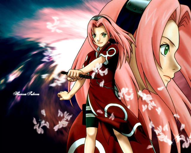 Girl pink hair sword girl free wallpaper for desktop - medium preview image
