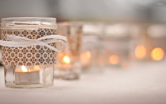 Candles table ribbon group middle free wallpaper for desktop - medium preview image