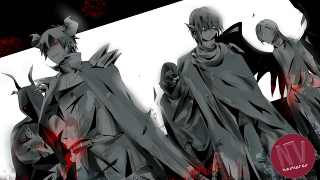 Demonic men group white wall free wallpaper for desktop - medium preview image