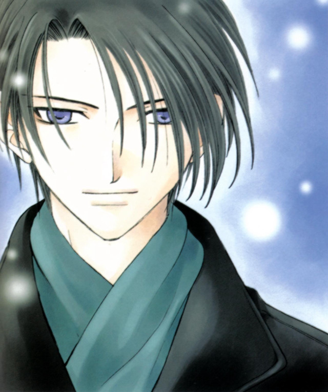 Man longhair blueeyes blackjacket greenscarf free wallpaper for mobile - medium preview image