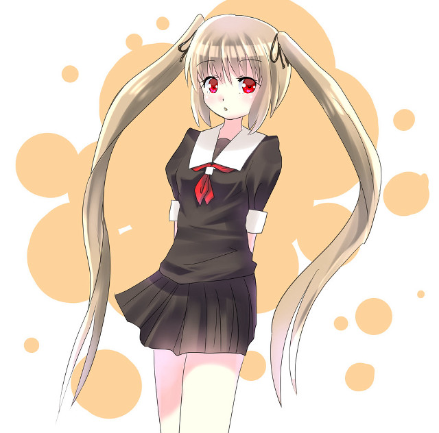 Anime girl long hair bow #2 free wallpaper for tablet - medium preview image