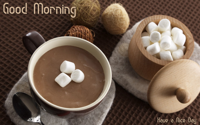 Hot chocolate marshmallows napkin spoon free wallpaper for desktop - medium preview image