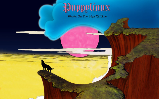 Wolf cliff pink ball sky free wallpaper for desktop - medium preview image