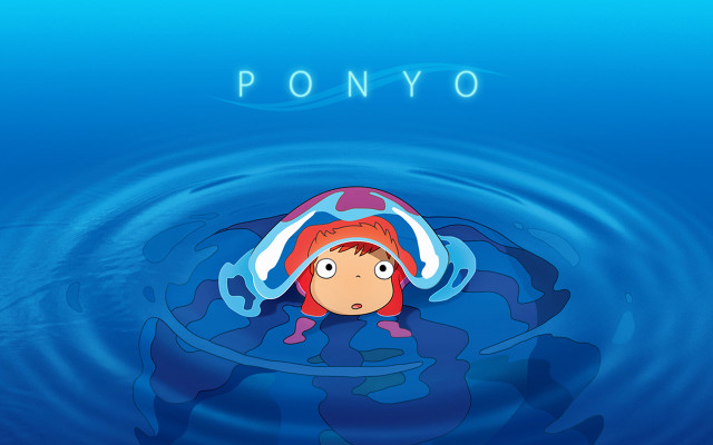 Cartoon character floating water hat free wallpaper for desktop - medium preview image