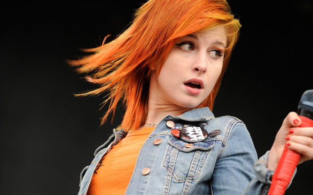 Orange hair microphone jean jacket free wallpaper for desktop - medium preview image