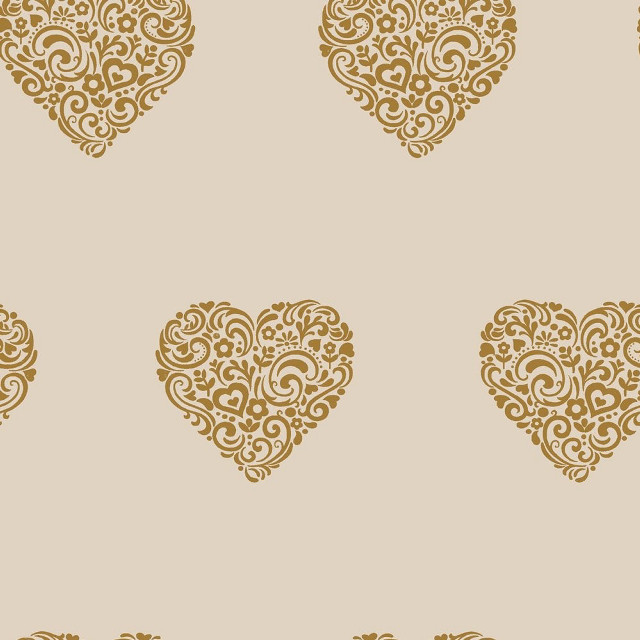 Heart pattern beige background gold free wallpaper for tablet - medium preview image