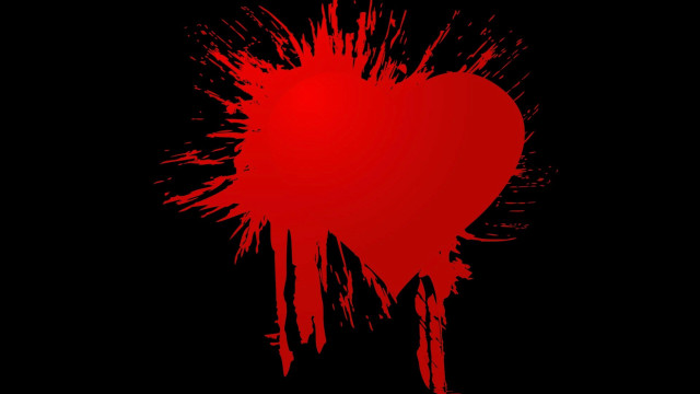 Red heart black background paint free wallpaper for desktop - medium preview image
