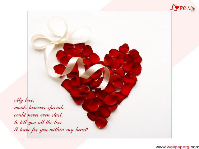Heart shaped card ribbon bow free wallpaper for desktop - medium preview image