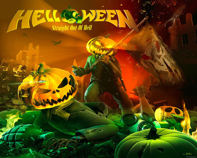 Halloween scene pumpkin man hat free wallpaper for desktop - medium preview image