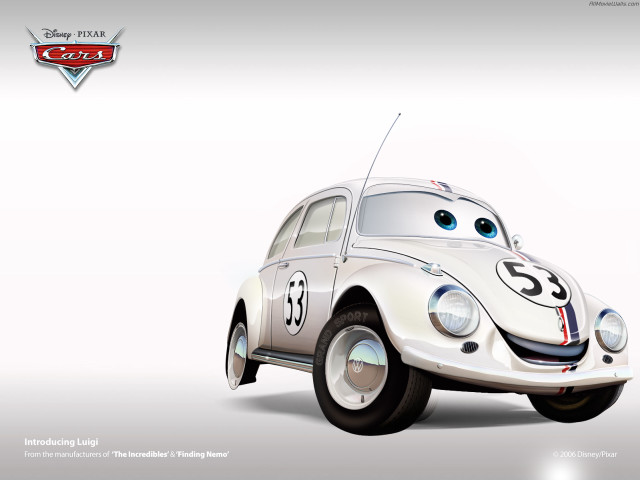 Cartoon character driving car smile free wallpaper for desktop - medium preview image