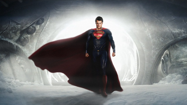 Man superman suit snow cape free wallpaper for desktop - medium preview image