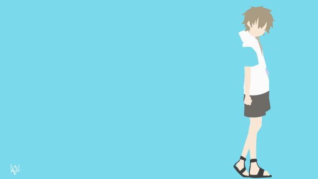 Blue shirt brown hair vector free wallpaper for desktop - medium preview image