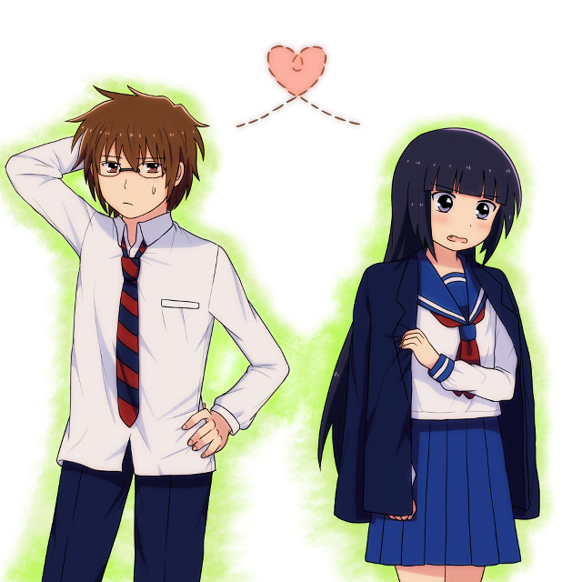Anime couple heart balloon school free wallpaper for tablet - medium preview image