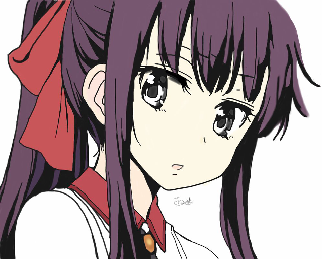 Girl long hair red bow #5 free wallpaper for desktop - medium preview image