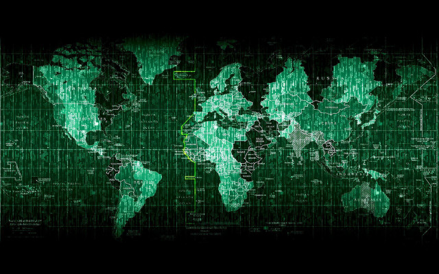 Green world map black background #3 free wallpaper for desktop - medium preview image