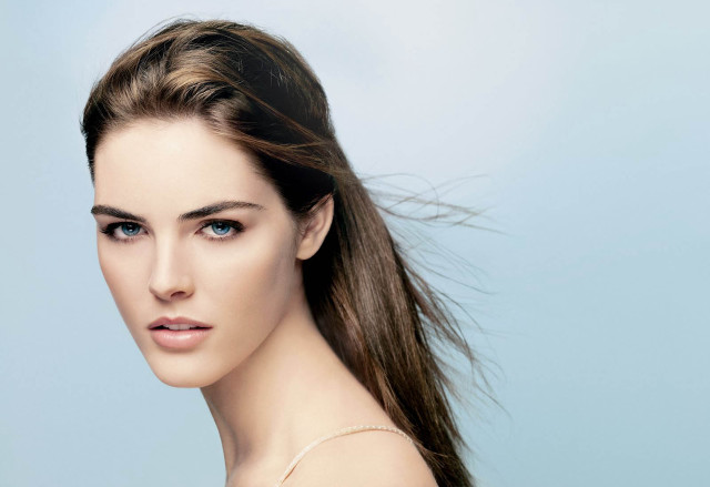 Woman ponytail blue eyes hair free wallpaper for desktop - medium preview image