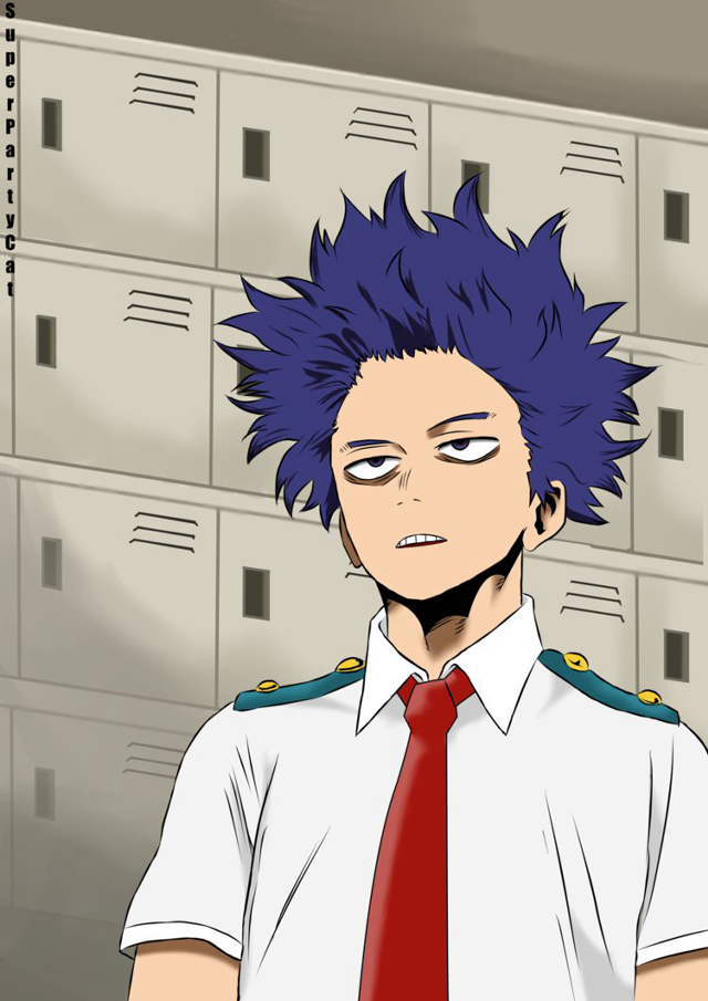 Blue haired man school uniform free wallpaper for mobile - medium preview image