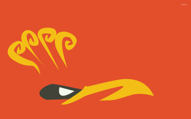 Red background yellow bird black free wallpaper for desktop - medium preview image