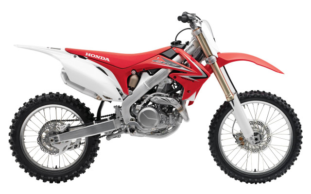 Red dirt bike white ground free wallpaper for desktop - medium preview image