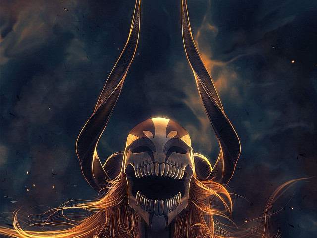 Demonic demon long hair horns free wallpaper for desktop - medium preview image