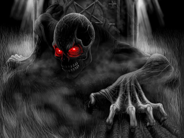 Creepy monster red eyes dark #2 free wallpaper for desktop - medium preview image