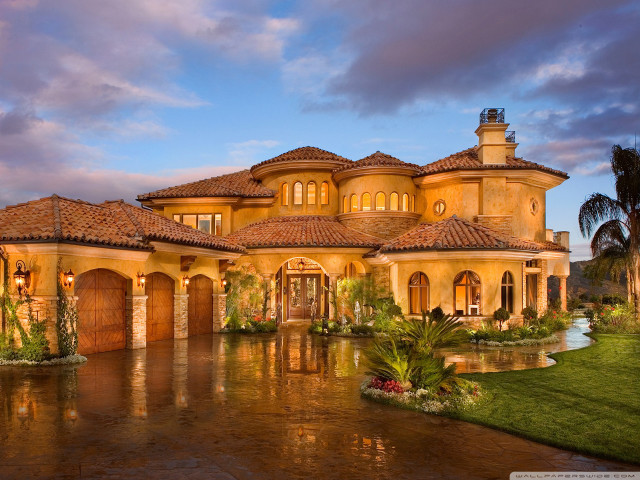 Large house windows grass trees free wallpaper for desktop - medium preview image