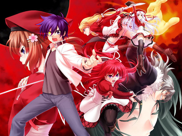 Anime characters red hair black #2 free wallpaper for desktop - medium preview image