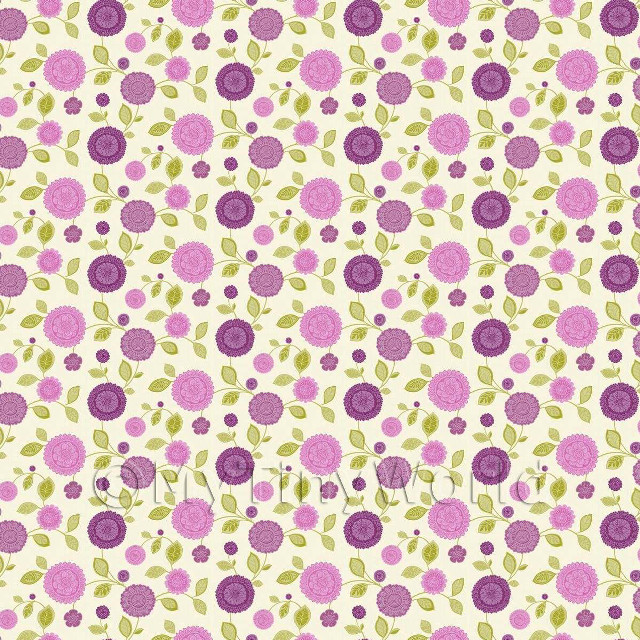Purple green flower pattern white free wallpaper for tablet - medium preview image