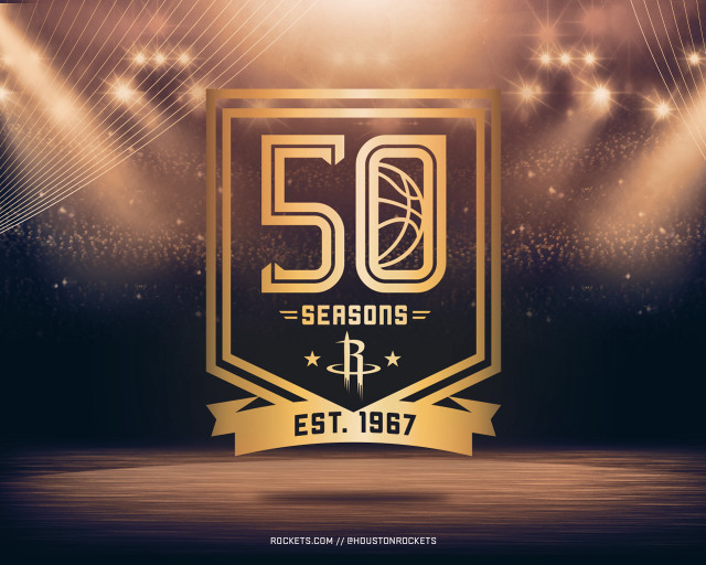 Golden 50th anniversary basketball banner free wallpaper for desktop - medium preview image