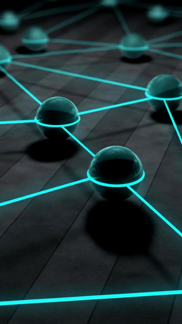 Black floor blue lines balls free wallpaper for mobile - medium preview image